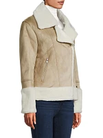 Phoebe Faux-Sherpa Moto Jacket