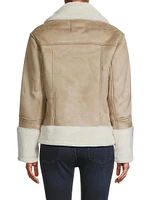 Phoebe Faux-Sherpa Moto Jacket