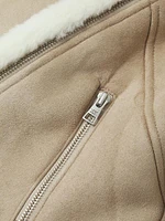 Phoebe Faux-Sherpa Moto Jacket