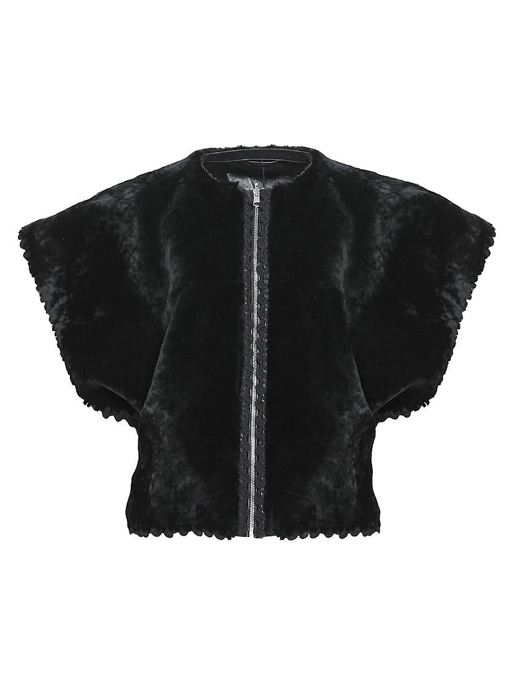 Reversible Select Shearling Lamb Collarless Jacket