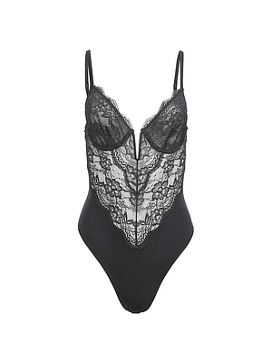 Bianca Lace-Silk Bodysuit