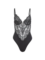 Bianca Lace-Silk Bodysuit