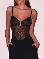 Bianca Lace-Silk Bodysuit