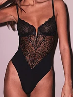 Bianca Lace-Silk Bodysuit