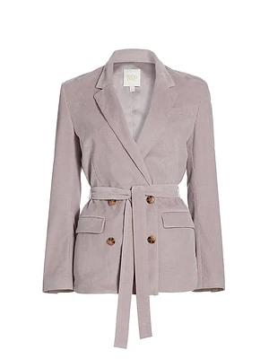 Corduroy Tie-Waist Smoking Jacket