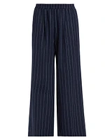 Eva Pinstriped Stretch-Wool Pants
