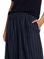 Eva Pinstriped Stretch-Wool Pants