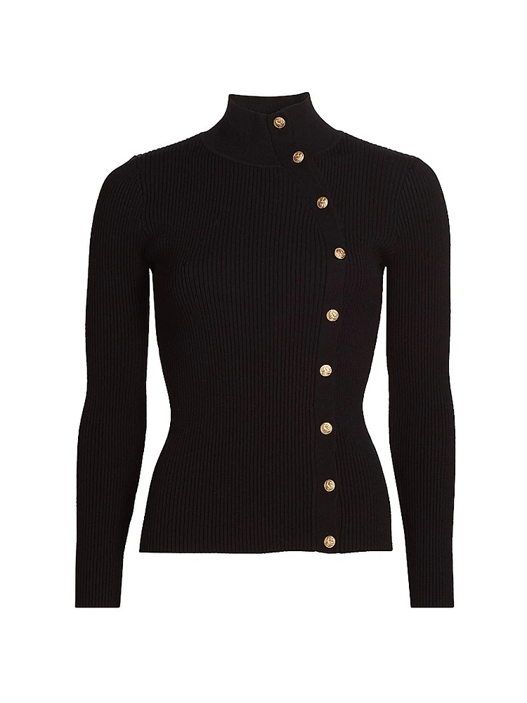 Margaret Rib-Knit Turtleneck Sweater