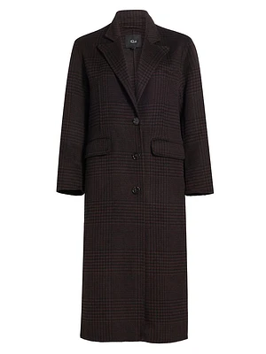 Gallery Plaid Wool-Blend Coat