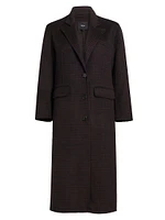 Gallery Plaid Wool-Blend Coat