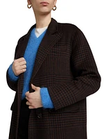 Gallery Plaid Wool-Blend Coat