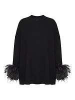 Wool Sweater with Feathers