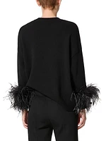 Wool Sweater with Feathers