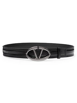 The Bold Edition VLogo Shiny Calfskin Belt 30MM