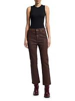 Kick High-Waist Slim-Fit Coated Jeans