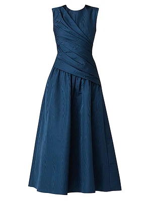 Gabriele Moire Draped Maxi Dress