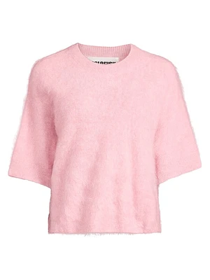 Belli Brushed Cashmere Short-Sleeve Sweater