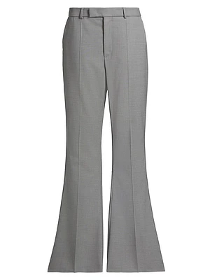 Wool Wide-Leg Flared Pants