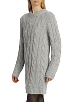 Alpaca-Blend Cable-Knit Sweaterdress