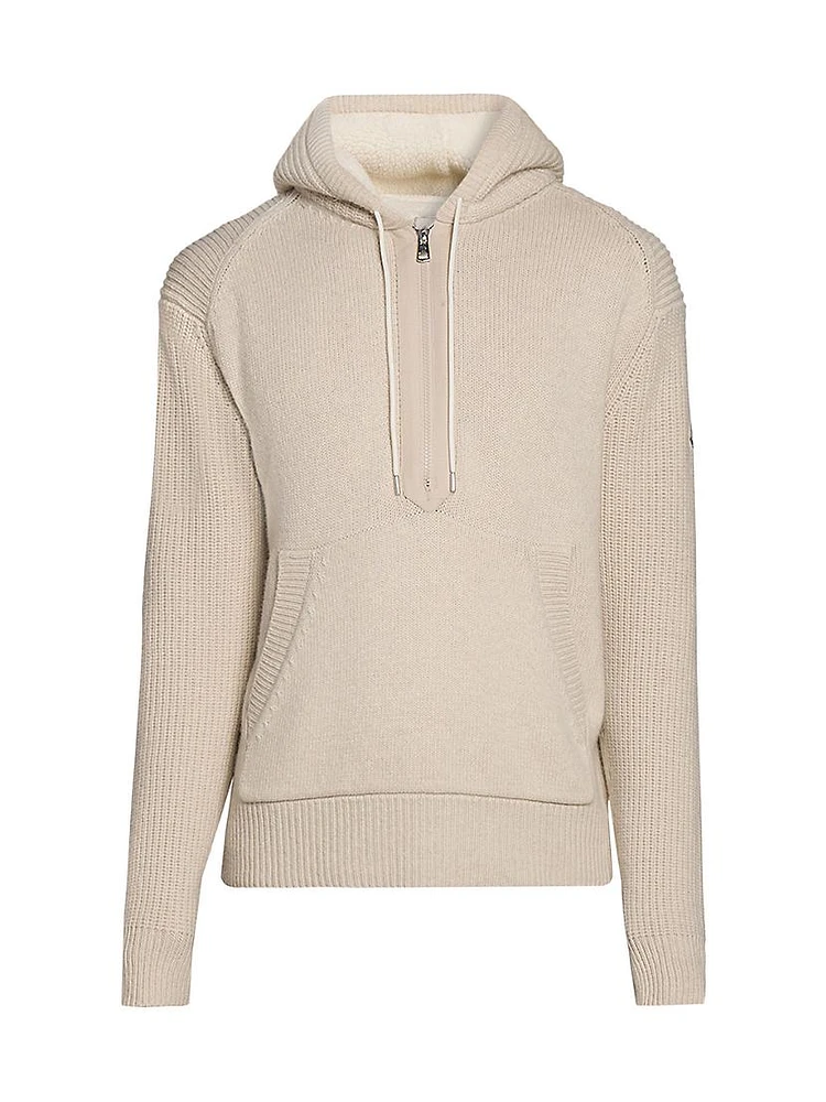 Wool Cashmere Blend Zip-Up Hoodie