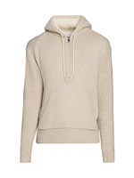 Wool Cashmere Blend Zip-Up Hoodie