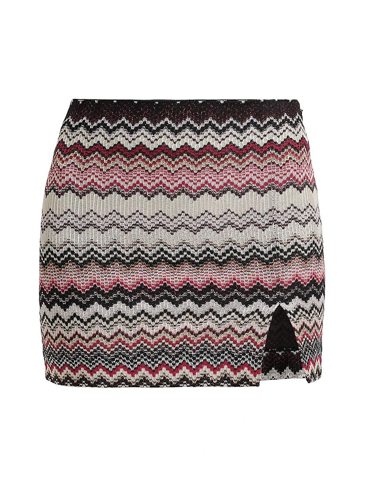 Zig Zag Knit Miniskirt
