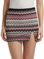 Zig Zag Knit Miniskirt