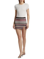 Zig Zag Knit Miniskirt