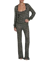 Space-Dyed Sequined Trousers