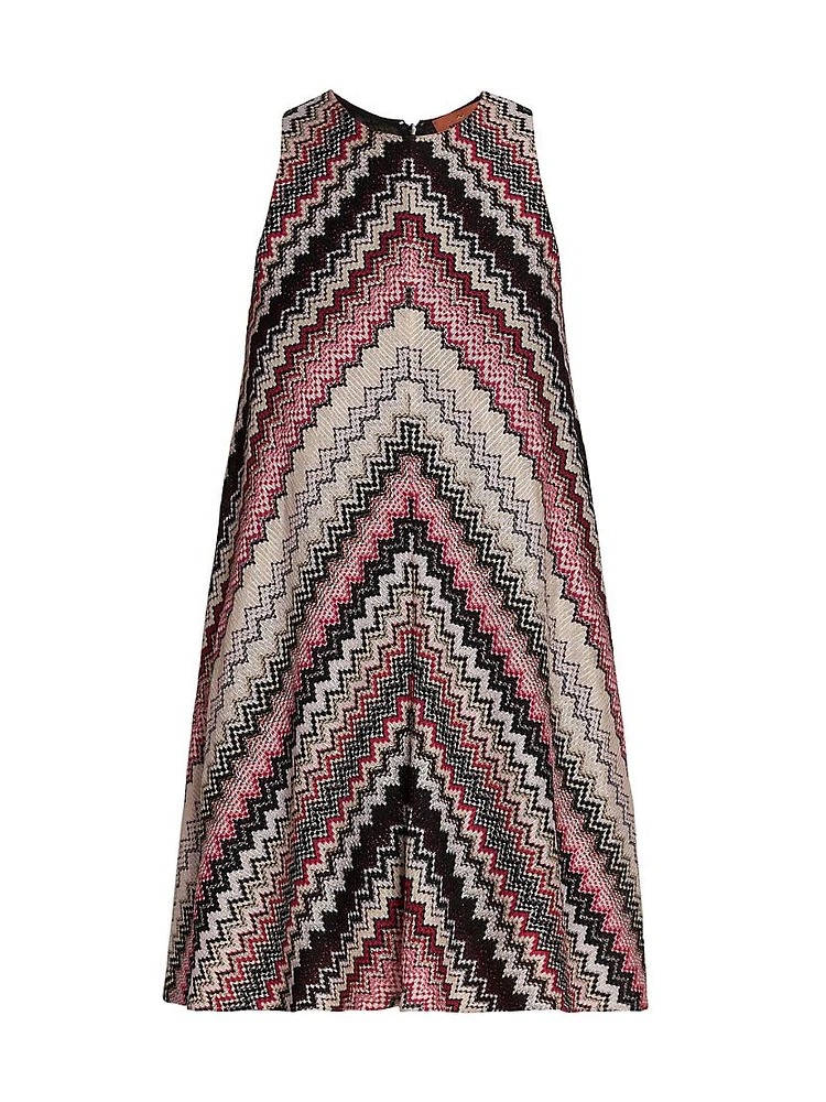Zigzag Sleeveless A-Line Minidress