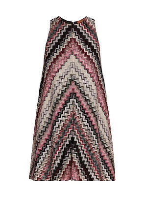Zigzag Sleeveless A-Line Minidress