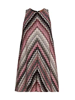 Zigzag Sleeveless A-Line Minidress