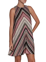 Zigzag Sleeveless A-Line Minidress