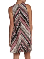 Zigzag Sleeveless A-Line Minidress