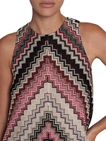 Zigzag Sleeveless A-Line Minidress