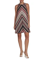Zigzag Sleeveless A-Line Minidress