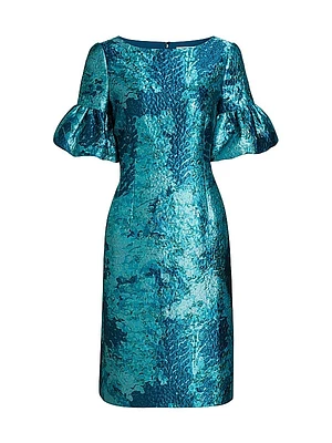 Floral Jacquard Cocktail Dress