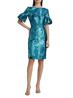 Floral Jacquard Cocktail Dress