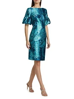 Floral Jacquard Cocktail Dress