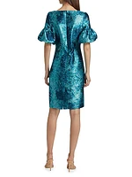 Floral Jacquard Cocktail Dress