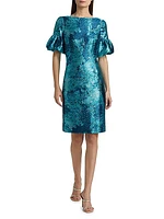 Floral Jacquard Cocktail Dress