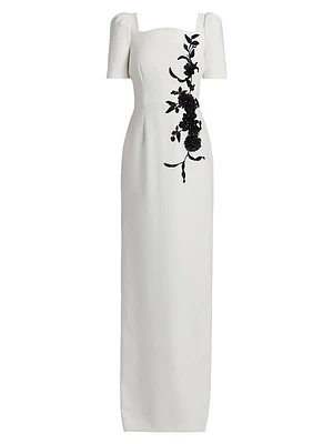 Floral Appliqué Gown