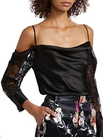 Zion Silk-Lace Off-The-Shoulder Top