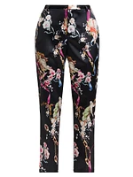 Ludivine Floral High-Rise Cropped Pants