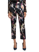 Ludivine Floral High-Rise Cropped Pants