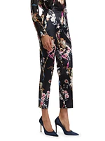 Ludivine Floral High-Rise Cropped Pants