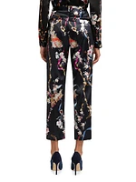 Ludivine Floral High-Rise Cropped Pants