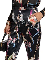 Ludivine Floral High-Rise Cropped Pants