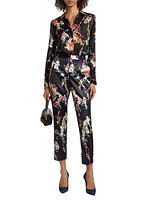 Ludivine Floral High-Rise Cropped Pants