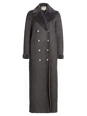 Citron Faux-Fur Maxi Coat